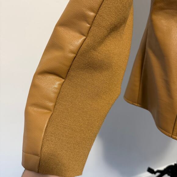 NWT Lane Bryant Brown Sugar Asymetrical Zip Faux Leather Moto Jacket 14/16 - Picture 6 of 14